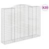 Arched Gabion Baskets - 20 pcs Galvanised Iron - 300x50x220240 cm