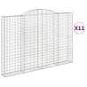 Arched Gabion Baskets - 11 pcs Galvanised Iron 300x30x200220 cm