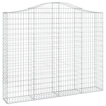 Arched Gabion Baskets - 13 pcs Galvanised Iron Garden Barriers