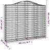 Arched Gabion Baskets - 13 pcs Galvanised Iron Garden Barriers