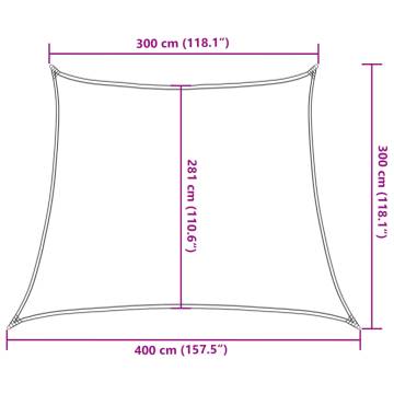 Sunshade Sail 160 gm² Trapezium Light Grey 34x3 m HDPE