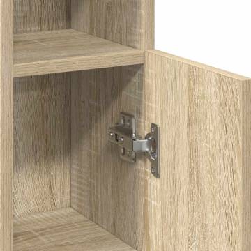 Bathroom Cabinet with Roll Holder - Sonoma Oak 20.5x22x90 cm