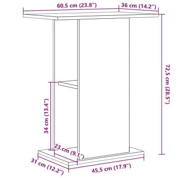 Aquarium Stand Black Oak 60.5x36x72.5 cm - Durable & Stylish