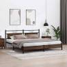 Brown Oak Metal Bed Frame 193x203 cm - Durable & Stylish