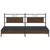 Brown Oak Metal Bed Frame 193x203 cm - Durable & Stylish