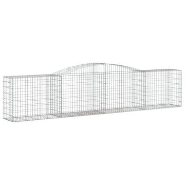 Arched Gabion Baskets 3 pcs - Galvanised Iron | HipoMarket