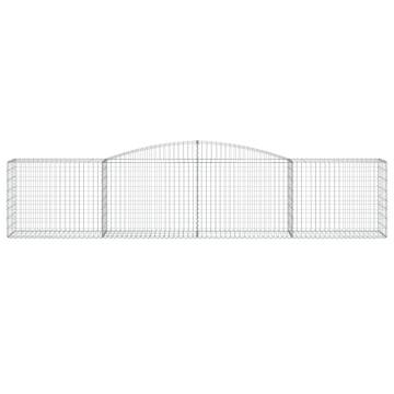 Arched Gabion Baskets 3 pcs - Galvanised Iron | HipoMarket