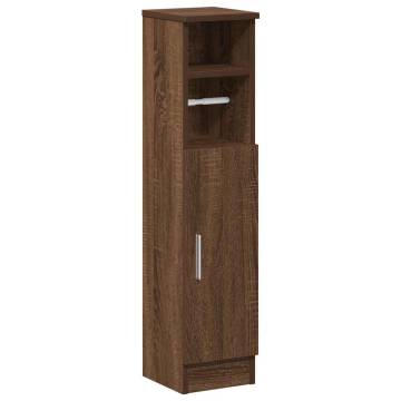 Stylish Brown Oak Bathroom Cabinet with Roll Holder | HipoMarket