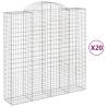 Arched Gabion Baskets 20 pcs - Galvanised Iron Decoration