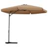 Outdoor Parasol with Steel Pole - 300 cm Taupe | HipoMarket