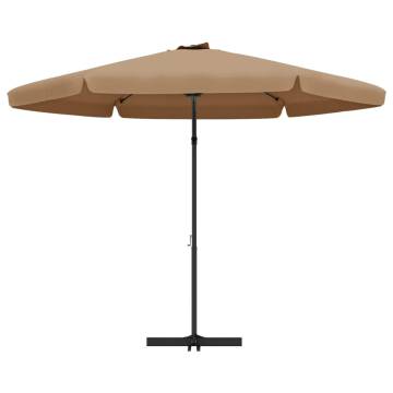 Outdoor Parasol with Steel Pole - 300 cm Taupe | HipoMarket