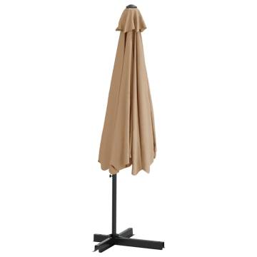 Outdoor Parasol with Steel Pole - 300 cm Taupe | HipoMarket