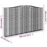 Arched Gabion Baskets 10 pcs - Galvanised Iron | HipoMarket UK