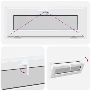 Basement Window RISOR 100x40 cm Tilt 3 Glazing White