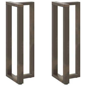 T-Shaped Bar Table Legs - 2 pcs Natural Steel | Hipomarket