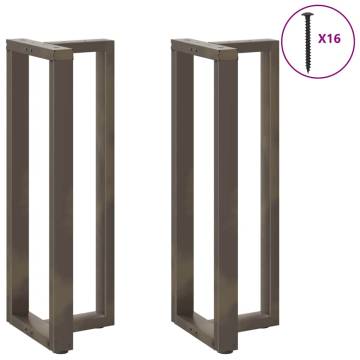 T-Shaped Bar Table Legs - 2 pcs Natural Steel | Hipomarket