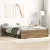  Bed Frame without Mattress Artisan Oak 135x190 cm Engineered Wood Colour artisan oak Size 135 x 190 cm 