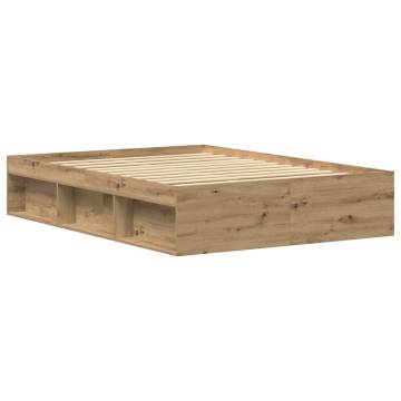 Stylish Artisan Oak Bed Frame 135x190 cm - HipoMarket