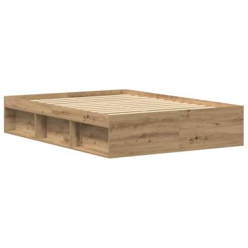 Stylish Artisan Oak Bed Frame 135x190 cm - HipoMarket