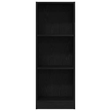 Stylish Black Oak Bookcase - Durable Engineered Wood Storage