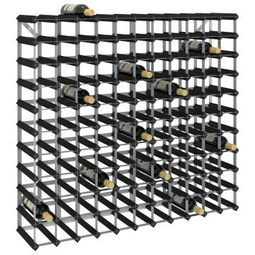 Wine Rack for 120 Bottles - Black Solid Pine Wood | Hipo Market