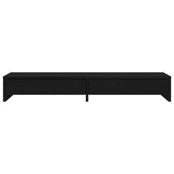 Monitor Stand with Drawers - Black Oak, 100x27x15cm