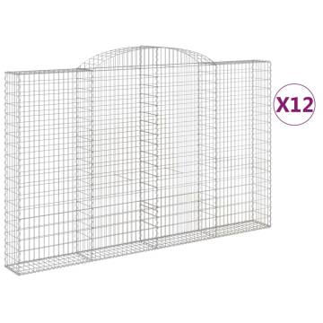 Arched Gabion Baskets 12 pcs - Durable Galvanised Iron