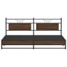 Metal Bed Frame without Mattress - Brown Oak 200x200 cm