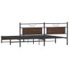 Metal Bed Frame without Mattress - Brown Oak 200x200 cm