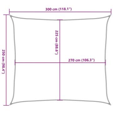 Sunshade Sail 160 gm² Rectangular Sand 2.5x3 m - HDPE Protection