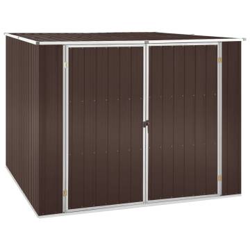 Garden Shed Brown 195x198 cm - Durable Galvanised Steel