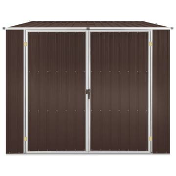 Garden Shed Brown 195x198 cm - Durable Galvanised Steel