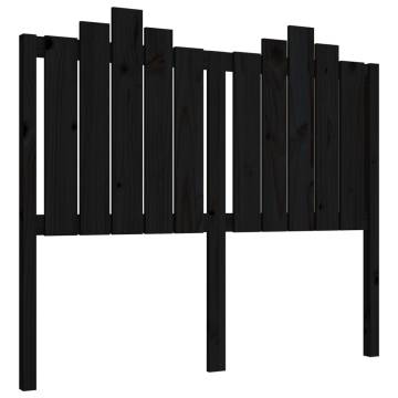 Black Solid Wood Bed Headboard - Stylish & Rustic Design