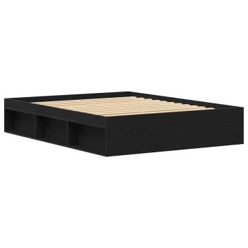 Black Oak Bed Frame 160x200 cm - Durable & Stylish Sleep Solution