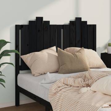 Black Solid Wood Bed Headboard - Stylish & Rustic Design