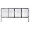 Sturdy Mesh Garden Gate - Galvanised Steel Grey 289x125 cm