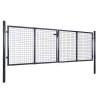 Sturdy Mesh Garden Gate - Galvanised Steel Grey 289x125 cm