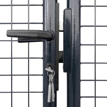 Sturdy Mesh Garden Gate - Galvanised Steel Grey 289x125 cm