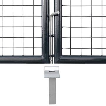 Sturdy Mesh Garden Gate - Galvanised Steel Grey 289x125 cm