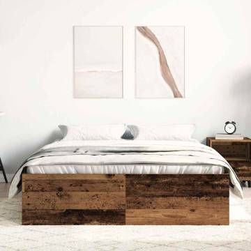 Old Wood Bed Frame 135x190 cm - Durable & Stylish