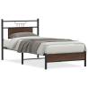 Brown Oak Bed Frame 90x200 cm - Stylish and Durable Design