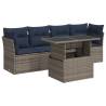 5 Piece Garden Sofa Set - Grey Poly Rattan with Cushions