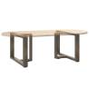 T-Shaped Coffee Table Legs - Natural Steel | Hipomarket UK