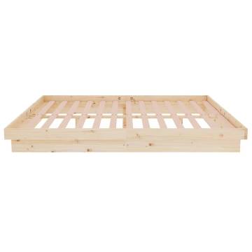 Solid Wood Bed Frame 140x190 cm - Rustic Charm & Comfort