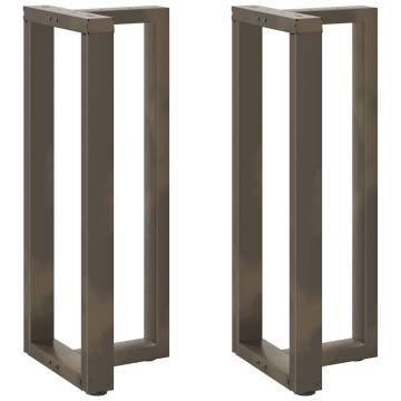 Bar Table Legs T-Shaped 2 pcs - Natural Steel 40x35x(100-101) cm