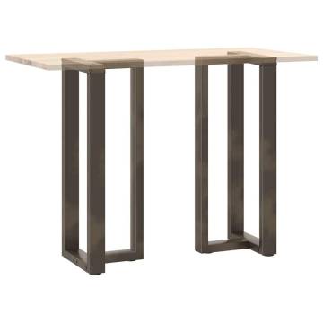 Bar Table Legs T-Shaped 2 pcs - Natural Steel 40x35x(100-101) cm