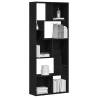 Stylish Black Oak Bookcase - 67x24x161 cm Engineered Wood