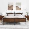  Metal Bed Frame without Mattress Brown Oak 183x213 cm Colour brown oak Size 183 x 213 cm Model with headboard & high footboard 