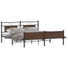 Brown Oak Metal Bed Frame - 183x213 cm | HipoMarket UK