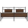 Brown Oak Metal Bed Frame - 183x213 cm | HipoMarket UK